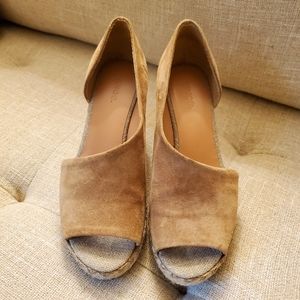 Vince Sonora Asymmetrical Suede Wedge Sandal